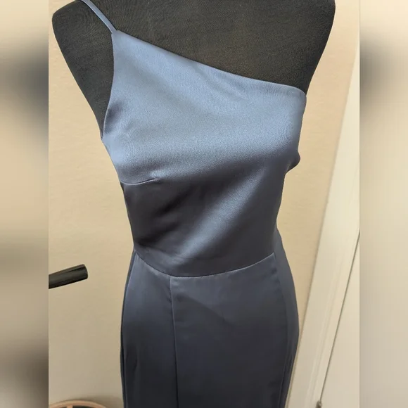Amsale Kaia One Shoulder Dress In Amethyst Navy Size 2 - Picture 7 of 9